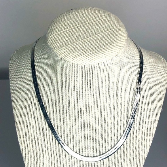 Jennifer Zeuner Silver Herringbone Necklace 14"-16" - Picture 6 of 10